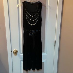 NYPL Connection Velvet and Pearl Tank Top Dress